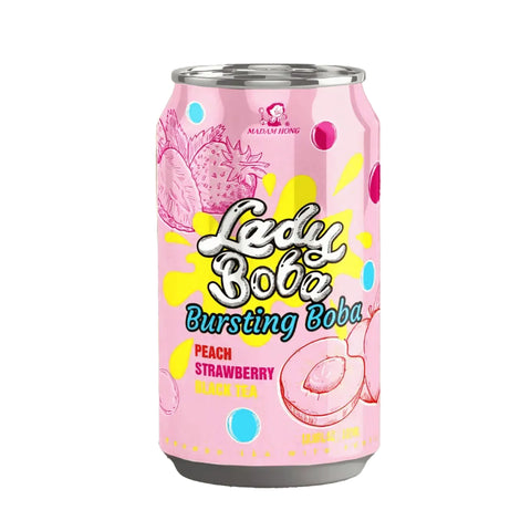 BUBBLE TEA - אייס תה תות אפרסק 320 מ"ל