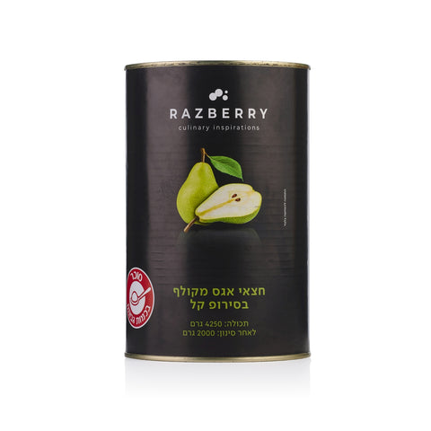 חצאי אגס מקולף בסירופ קל